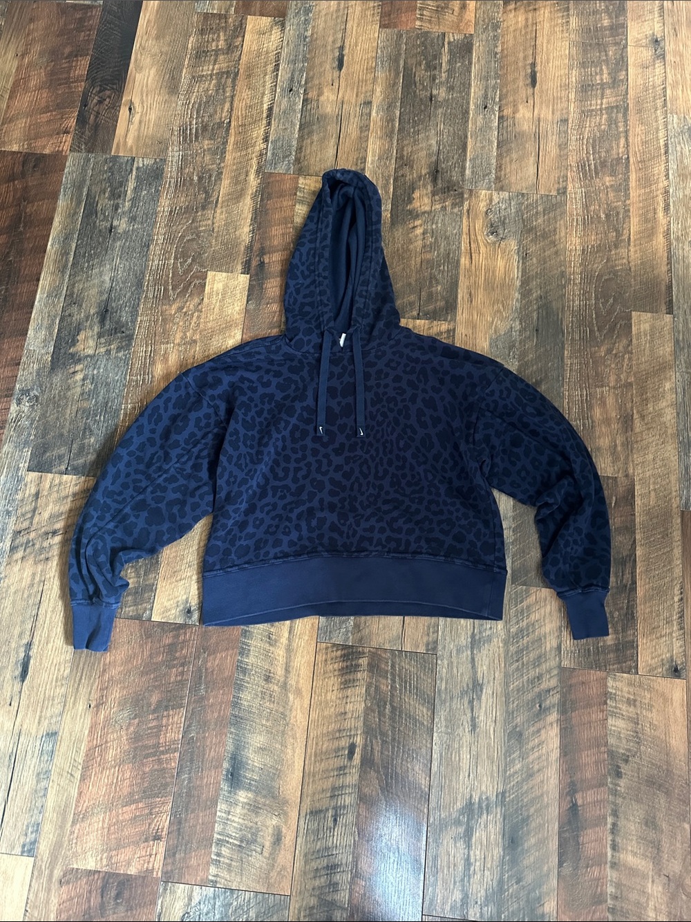 Nike Navy Leopard-Print Hooded Pullover